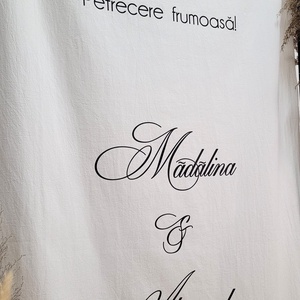 Panou textil intampinare nunta - accesorii nuntă - materiale decor pentru nuntă - tablouri și indicatoare nuntă - Artynos.ro