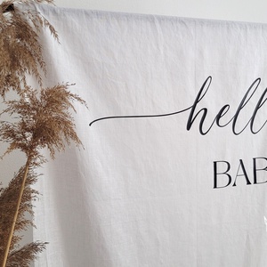 Banner textil Baby Shower Hello Baby  - accesorii nuntă - materiale decor pentru nuntă - tablouri și indicatoare nuntă - Artynos.ro