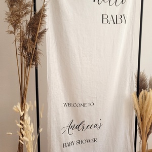 Banner textil Baby Shower Hello Baby  - accesorii nuntă - materiale decor pentru nuntă - tablouri și indicatoare nuntă - Artynos.ro