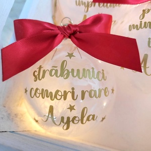 Set 8 Globuri de Crăciun personalizate pentru familie, umplute cu puf alb - crăciun - decorațiuni de crăciun de casă - globuri de crăciun - Artynos.ro