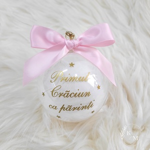 Set 8 Globuri de Crăciun personalizate pentru familie, umplute cu puf alb - crăciun - decorațiuni de crăciun de casă - globuri de crăciun - Artynos.ro