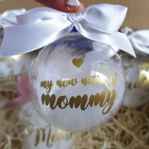 Set 3 Globuri de Craciun personalizate pentru familie My New Name is Mommy/Daddy - Artynos.ro