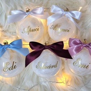 Set 3 Globuri de Crăciun personalizate pentru familie My New Name is Mommy/Daddy - crăciun - decorațiuni de crăciun de casă - globuri de crăciun - Artynos.ro