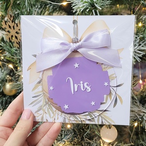 Set 3 Ornamente de Craciun pentru familie, personalizate cu nume - crăciun - decorațiuni de crăciun de casă - globuri de crăciun - Artynos.ro