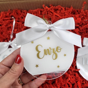 Set 3 Ornamente de Craciun pentru familie, personalizate cu nume - crăciun - decorațiuni de crăciun de casă - globuri de crăciun - Artynos.ro