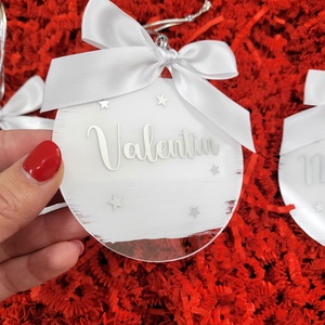 Set 3 Ornamente de Craciun pentru familie, personalizate cu nume - crăciun - decorațiuni de crăciun de casă - globuri de crăciun - Artynos.ro