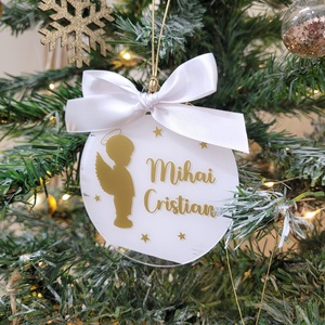 Ornamente de Craciun cu nume copil si ingeras - Artynos.ro