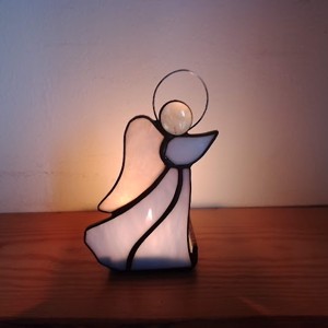 înger Tiffany Suport Lumânare - accesorii de crăciun - decorațiuni de advent - decorațiuni de lumânări advent  - Artynos.ro