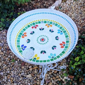 REKREDENC - Adăpătoare mare pentru păsări cu mozaic sau fântână de grădină cu mozaicuri irizate și decorațiuni cu păsări - casă & stil de viață - accesorii de grădină - hrănitoare pentru păsări - Artynos.ro
