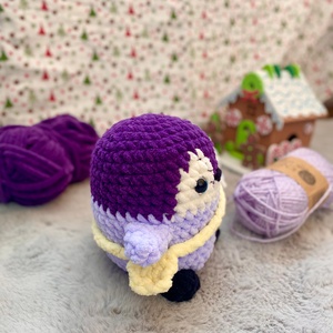 Jucarie crosetata amigurumi pinguin cu poseta 18 cm - jucării și echipamente pentru copii - plușuri - păpușă croșetată, păpușă de pluș - Artynos.ro