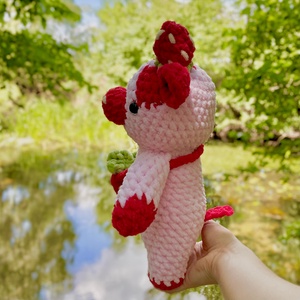 Jucarie crosetata amigurumi vacuta capsunica poseta 35 cm handmade - jucării și echipamente pentru copii - plușuri - păpușă croșetată, păpușă de pluș - Artynos.ro