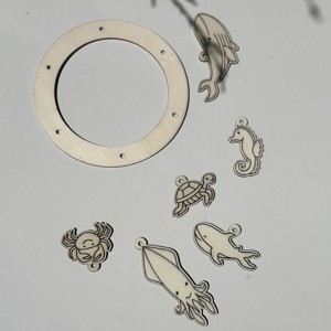 Roata de invartit animale de mare din lemn - Jucarii creative si decoratiuni, , , ARTYNOS