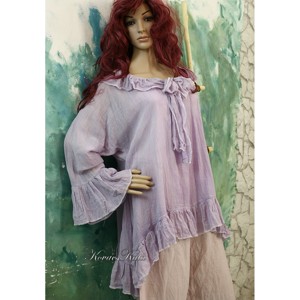 POÉTA / PASZTELL TUNIKA - design romantic cu aspect stratificat blúz - îmbrăcăminte și modă - haine damă - tunică - Artynos.ro