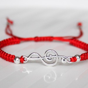 Brățară macramé împletită - Cheie de acordaj Cheie de vioară G-key - Roșu -  - Artynos.ro