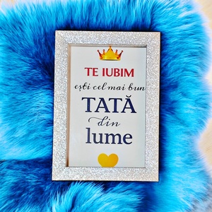 Tablou de lemn argintiu personalizat+cadou - Artynos.ro