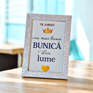 Tablou de lemn argintiu personalizat+cadou - accessorii și unelte - lemn - ramă foto - Artynos.ro