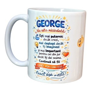 Cana George +1breloc gratuit la comanda, Casa & Stil de viata, Echipamente de bucatarie, Accesorii de servire, Cani, Fotografie, grafica, desen, ilustratie, 😍Bucura-te de fiecare pauza de cafea sau ceai cu o cana creata special pentru tine sau cei dragi! A..., ARTYNOS