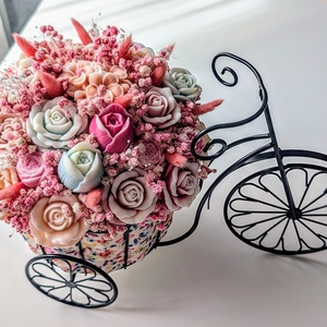 Aranjament floral din ceară naturală de soia  - casă & stil de viață - accesorii pentru decorat casa - suport de flori - suport flori - Artynos.ro