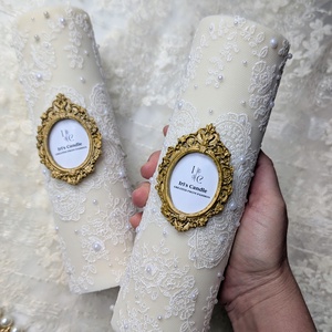 Lumânări cununie - accesorii nuntă - materiale decor pentru nuntă - lumânări de nuntă și suport lumânări - Artynos.ro