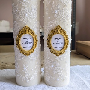 Lumânări cununie - accesorii nuntă - materiale decor pentru nuntă - lumânări de nuntă și suport lumânări - Artynos.ro