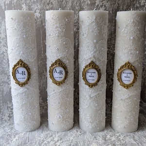 Lumânări cununie - accesorii nuntă - materiale decor pentru nuntă - lumânări de nuntă și suport lumânări - Artynos.ro