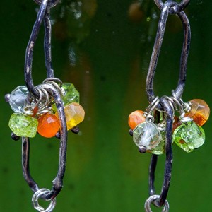 Cercei de argint cu carnelian curbat -  - Artynos.ro