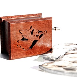 Din cer, cutia muzicala inger mahogany, Carti si creatii cu tematica muzicala, cadouri, Instrumente artizanale si muzicale, , ARTYNOS