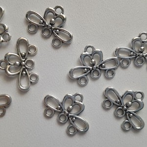 Distantier metalic, baza pandantiv / cercel - 14x18mm - 10 bucati / pachet - culoare argintiu antic, , , ARTYNOS