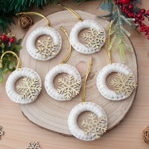 Macrame hoop Craciun ornament 6 bucati, , , ARTYNOS