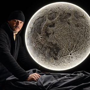 Tablou decorativ Luna LED 111 cm � handmade �  artă modernă - casă & stil de viață - lămpi și corpuri de iluminat - tablouri cu leduri - Artynos.ro