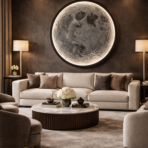 Tablou decorativ Luna LED 111 cm � handmade �  artă modernă - casă & stil de viață - lămpi și corpuri de iluminat - tablouri cu leduri - Artynos.ro