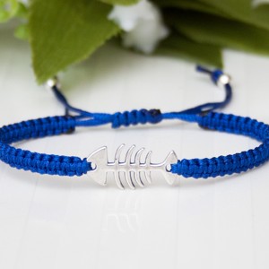 Bratara macramé impletita - Fishbone albastru, , , ARTYNOS