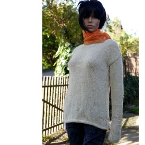 AMANDA ALPAKA-PULCSI - pulover minimalist exclusiv tricotat manual / grau - Artynos.ro