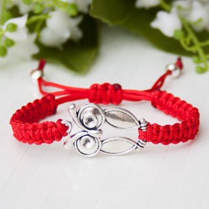 Bratara macramé impletita - Owl red, , , ARTYNOS