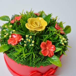 Cutii cu trandafiri, buchet de flori din ceramică, trandafir - casă & stil de viață - decorațiuni de casă - accesorii florale - buchete de flori - Artynos.ro