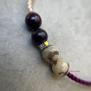 Zebradorit și brățară minerală macrame mov -  - Artynos.ro