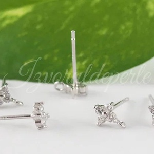 Baza cercei, argint 925 si cubic zirconia (1per), Accessorii si unelte, Accesorii pentru bijuterii, , ARTYNOS