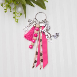 Breloc, ornament pentru geanta - Cal roz/bej, , , ARTYNOS
