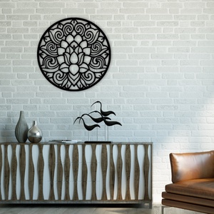 Lótusz mandala fali dekoráció, Casa & Stil de viata, Accesorii pentru decorat casa, Decoratiuni de pereti, decoratiuni suspendate, Scrisuri pe perete, Prelucrarea lemnului, ARTYNOS