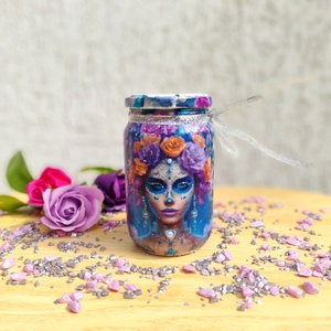 Borcan decorativ La Catrina, Casă & Stil de viață, Accesorii pentru decorat casa, Suport de flori, Vaze, Decoupage, transfer și tehnici șervețel, ARTYNOS
