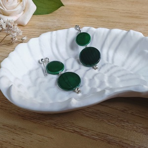 Cercei handmade verde smarald, Bijuterii, Cercei, Cercei agățați, Confecționarea bijuteriilor, ARTYNOS