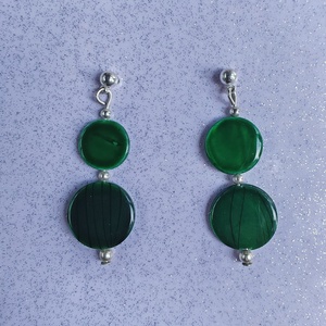 Cercei handmade verde smarald - bijuterii - cercei - cercei agățați - Artynos.ro