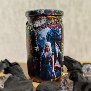 Borcan decorativ tematic, Casă & Stil de viață, Accesorii pentru decorat casa, Suport de flori, Vaze, Decoupage, transfer și tehnici șervețel, ARTYNOS