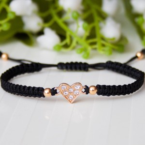 Bratara macramé impletita - Hearts black/gold, , , ARTYNOS