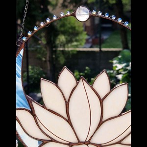 Captator de soare lotus cu voal de lună cu cristal de stâncă și cuarț roz - casă & stil de viață - accesorii pentru decorat casa - decorațiuni cu tematică spirituală - Artynos.ro