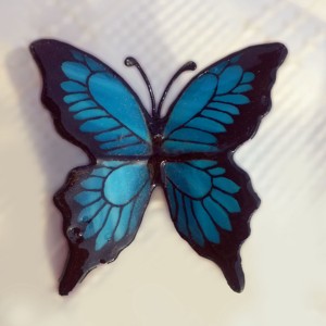 Clemă de păr franțuzească: fulg Azure pictat manual, în Tiffany -  - Artynos.ro