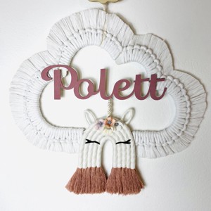 Decor de perete personalizat - macramé nor cu unicorn - girly -  - Artynos.ro