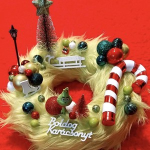 Grinch Crăciun decor de masă, coroană -  - Artynos.ro