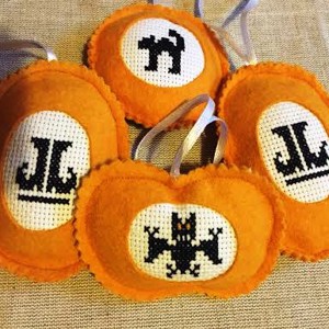 Toamna, Haloween simțit ornamente cu decorare cusatura cruce -  - Artynos.ro