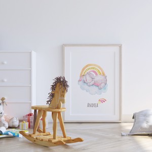 Decalcoman de perete pentru camera copilului, poster cu iepuraș de noapte bună, set unic personalizat de imagini cu animale, 3 buc -  - Artynos.ro